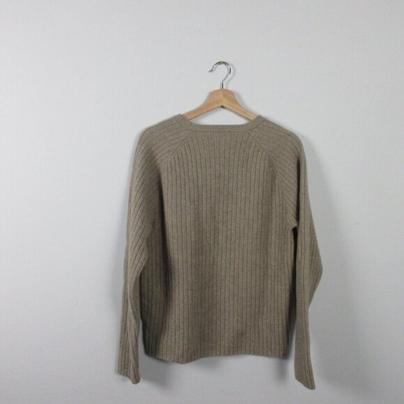 Club Monaco 100% Wool V-Neck Sweater Men's L Ribbed Pullover Casual Green 436 - Picture 2 of 11